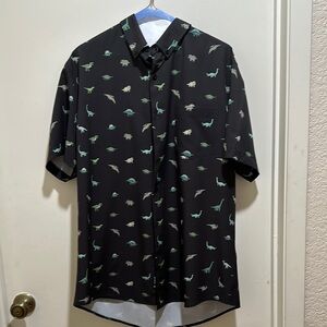 Visive xl dinosaur button down short sleeve‎